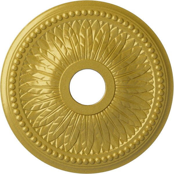 Ekena Millwork Bailey Ceiling Medallion (Fits Canopies up to 5 3/4"), 18"OD x 3 3/4"ID x 1 1/2"P, Rich Gold CM18BIRGS - main